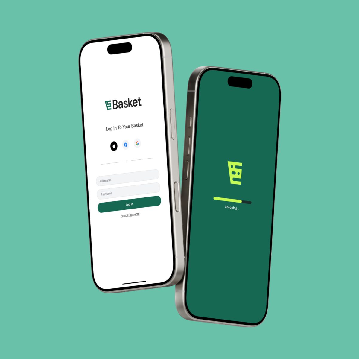 Basket app UI mockup